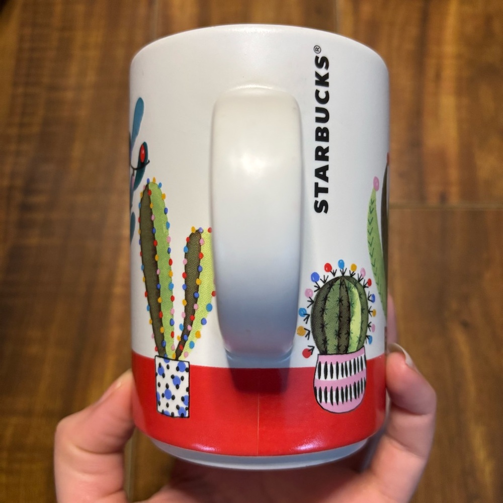 Starbucks 2017 Holiday Christmas Cactus, Lights On Cacti mug